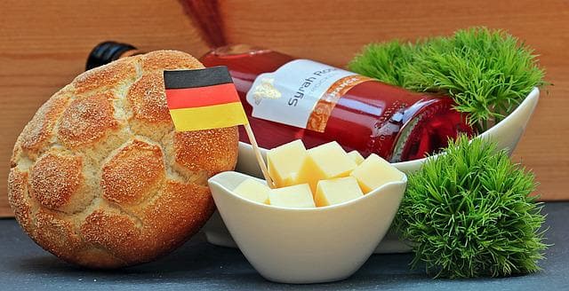 Tysk vin med ost og brød