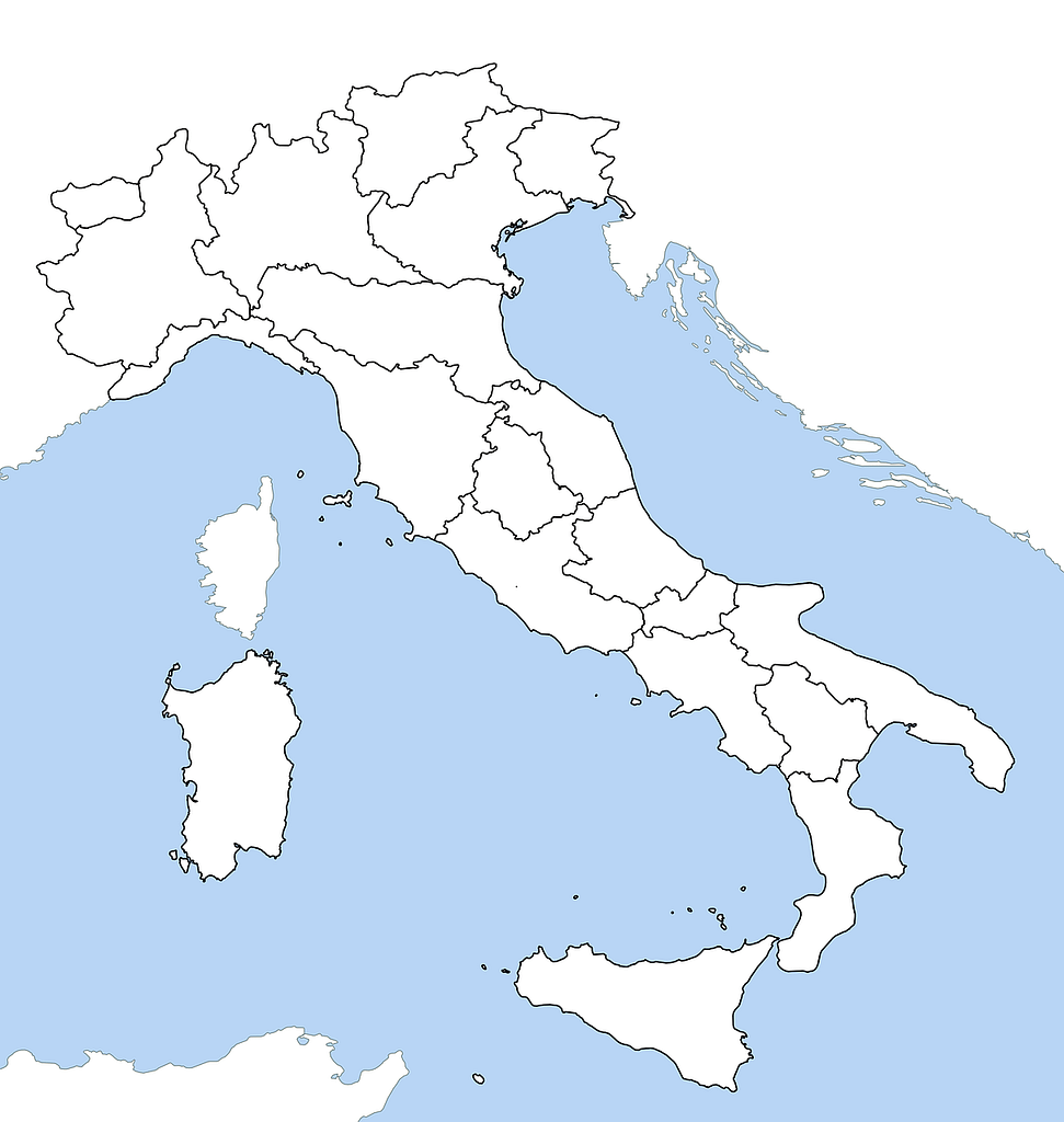 Kort over italienske vinregioner
